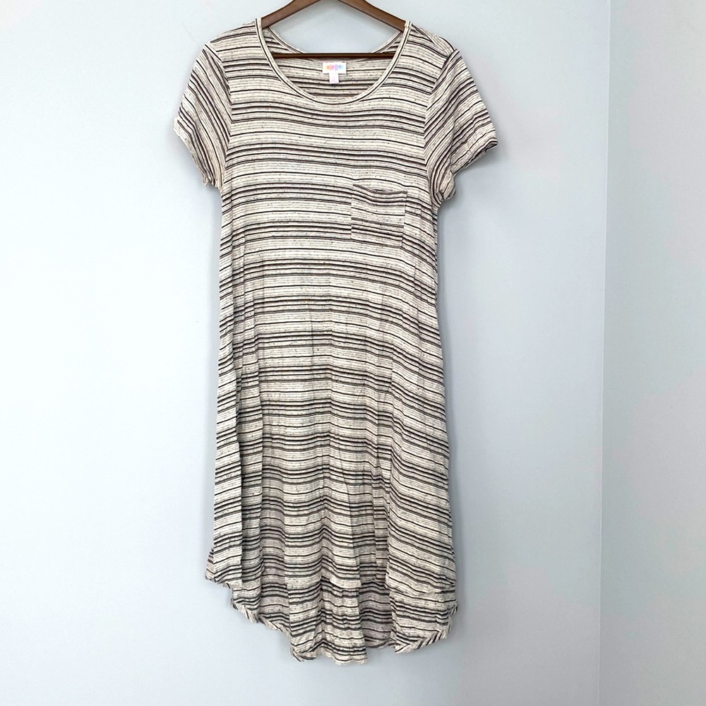 White Grey & Black striped LLR Carly Dress